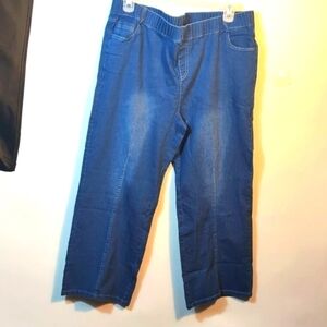 Wide Leg Blue Denim Jeans 3XL Plus Size High Rise Curvy Fit